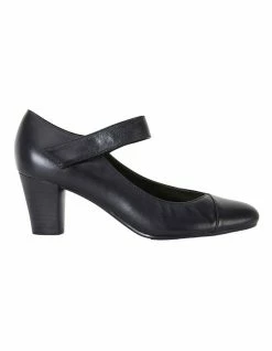 Easy Steps Megan Black Glove Heeled Shoes