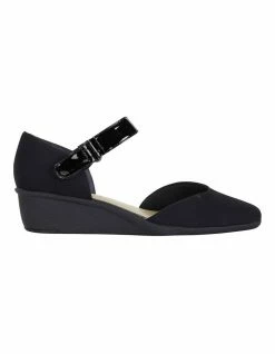 Easy Steps Patriot Black Fabric Heeled Shoes