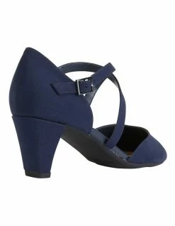 Easy Steps Adison Navy Fabric Heeled Shoes -Deals Shoes Store 830831770 4 720x928