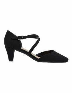 Easy Steps Adison Black Fabric Heel Shoes