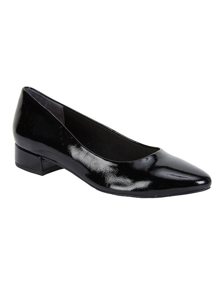 Easy Steps Janine Black Crinkle Patent Heeled Shoes 2 Easy Steps Janine Black Crinkle Patent Heeled Shoes - Image 2