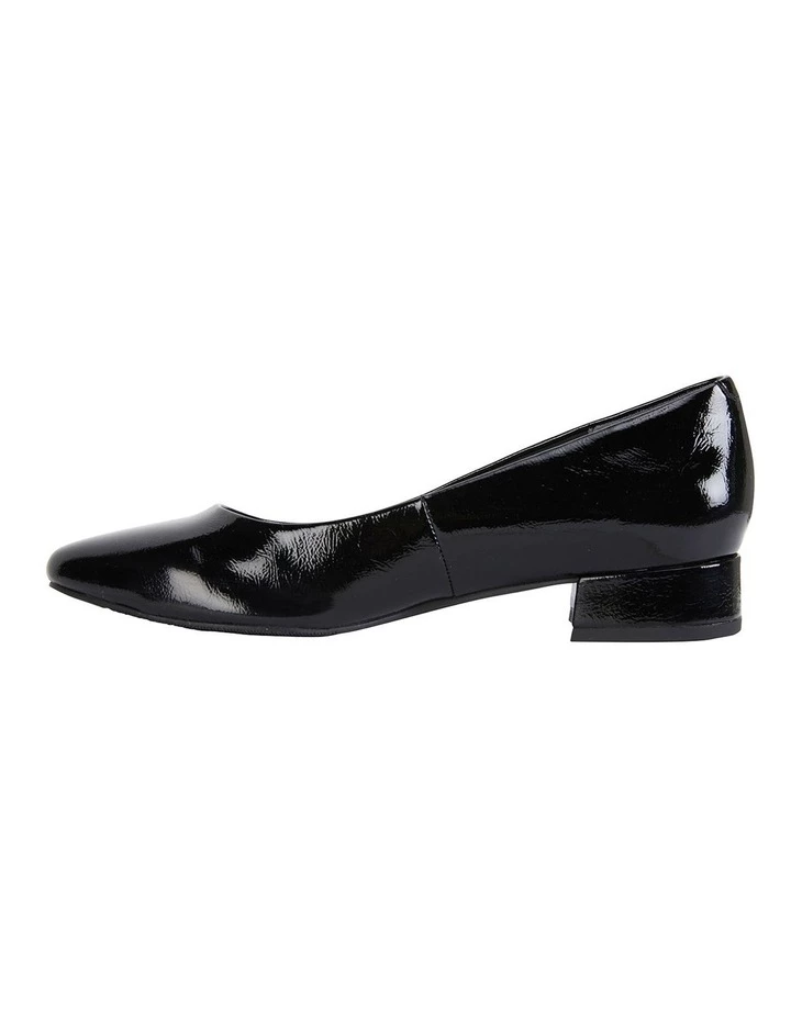Easy Steps Janine Black Crinkle Patent Heeled Shoes 3 Easy Steps Janine Black Crinkle Patent Heeled Shoes - Image 3