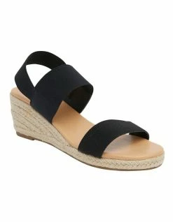 Easy Steps Sandy Black Elastic Sandals