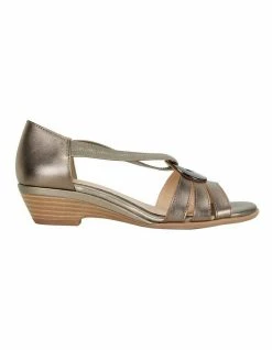 Easy Steps Corina Pewter Metallic Sandals