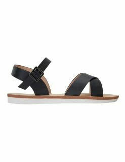 Ravella Diane Black Smooth Sandals
