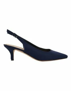 Sandler Nina Navy Fabric Heeled Shoes