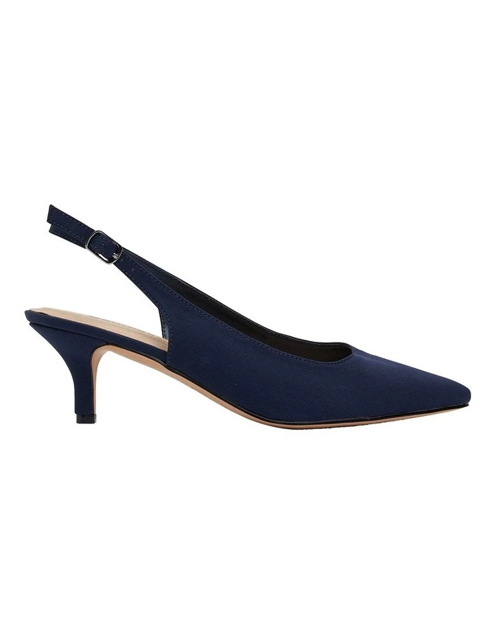 Sandler Nina Navy Fabric Heeled Shoes 1 Sandler Nina Navy Fabric Heeled Shoes
