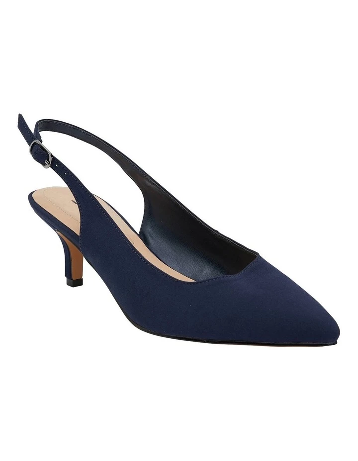 Sandler Nina Navy Fabric Heeled Shoes 2 Sandler Nina Navy Fabric Heeled Shoes - Image 2