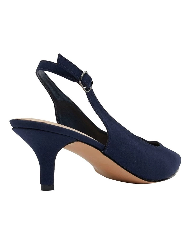 Sandler Nina Navy Fabric Heeled Shoes 4 Sandler Nina Navy Fabric Heeled Shoes - Image 4
