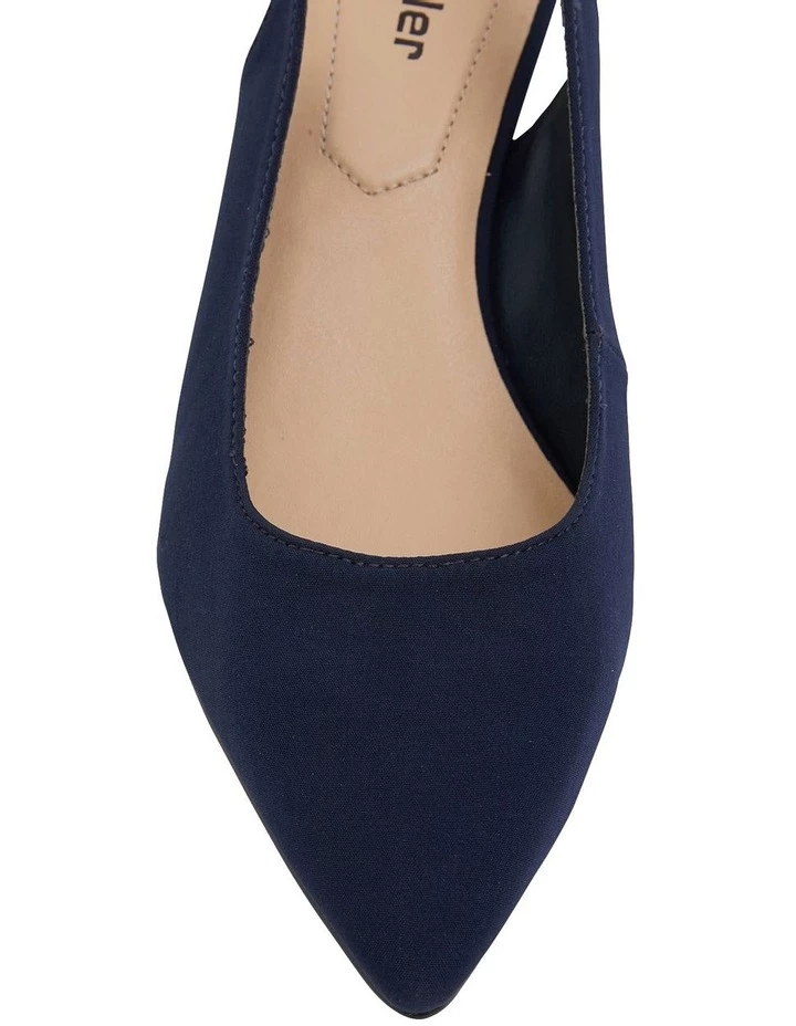 Sandler Nina Navy Fabric Heeled Shoes 6 Sandler Nina Navy Fabric Heeled Shoes - Image 6