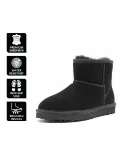 Aus Wooli Ugg Short Sheepskin Ankle Boot - Black 12 Aus Wooli Ugg Short Sheepskin Ankle Boot - Black -Deals Shoes Store 837290980 6 720x928