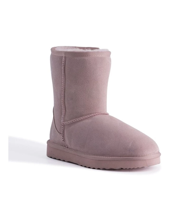 Aus Wooli Ugg Mid Calf Zip-Up Sheepskin Boot - Pale Pink 1 Aus Wooli Ugg Mid Calf Zip-Up Sheepskin Boot - Pale Pink