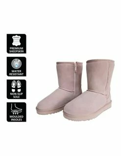 Aus Wooli Ugg Mid Calf Zip-Up Sheepskin Boot - Pale Pink 12 Aus Wooli Ugg Mid Calf Zip-Up Sheepskin Boot - Pale Pink -Deals Shoes Store 837291250 6 720x928