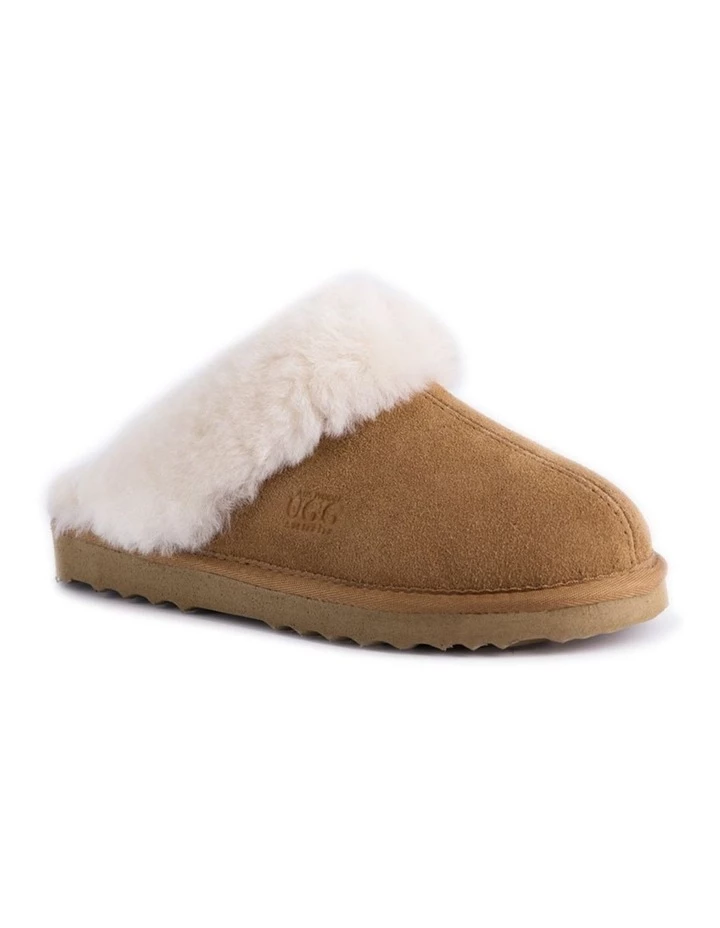 Aus Wooli Ugg Unisex Sheepskin Wool Sydney Slippers - Chestnut/Tan 1 Aus Wooli Ugg Unisex Sheepskin Wool Sydney Slippers - Chestnut/Tan