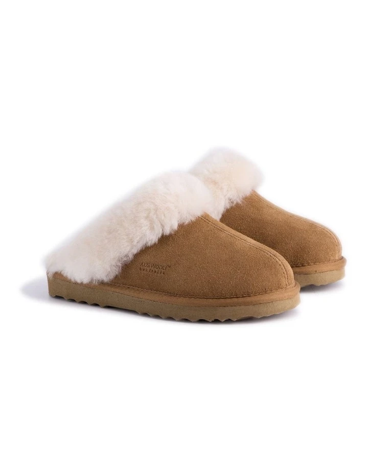 Aus Wooli Ugg Unisex Sheepskin Wool Sydney Slippers - Chestnut/Tan 6 Aus Wooli Ugg Unisex Sheepskin Wool Sydney Slippers - Chestnut/Tan - Image 6
