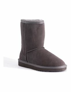 Aus Wooli Ugg Mid Calf Sheepskin Boot - Grey