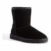 Aus Wooli Ugg Mid Calf Zip-Up Sheepskin Boot - Black