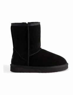 Aus Wooli Ugg Mid Calf Zip-Up Sheepskin Boot - Black 13 Aus Wooli Ugg Mid Calf Zip-Up Sheepskin Boot - Black -Deals Shoes Store 837291520 7 720x928