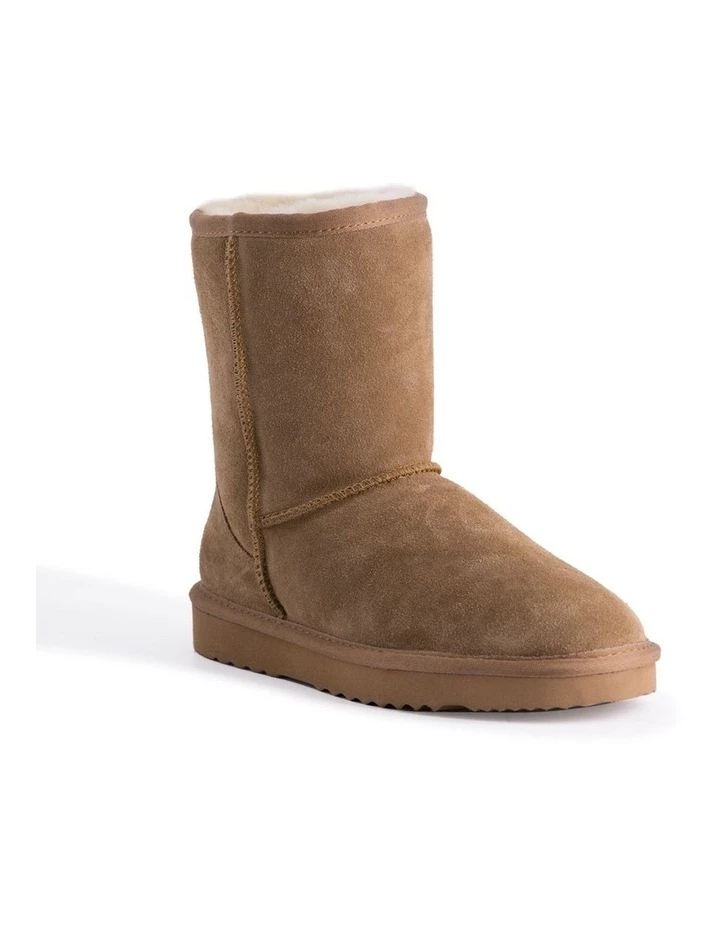 Aus Wooli Ugg Mid Calf Zip-Up Sheepskin Boot - Chestnut/Tan 1 Aus Wooli Ugg Mid Calf Zip-Up Sheepskin Boot - Chestnut/Tan