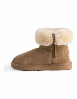 Aus Wooli Ugg Mid Calf Zip-Up Sheepskin Boot - Chestnut/Tan 10 Aus Wooli Ugg Mid Calf Zip-Up Sheepskin Boot - Chestnut/Tan -Deals Shoes Store 837291700 4 720x928