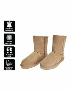 Aus Wooli Ugg Mid Calf Zip-Up Sheepskin Boot - Chestnut/Tan 12 Aus Wooli Ugg Mid Calf Zip-Up Sheepskin Boot - Chestnut/Tan -Deals Shoes Store 837291700 6 720x928