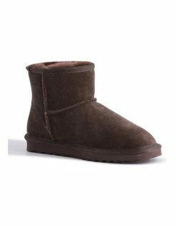 Aus Wooli Ugg Short Sheepskin Ankle Boot - Chocolate