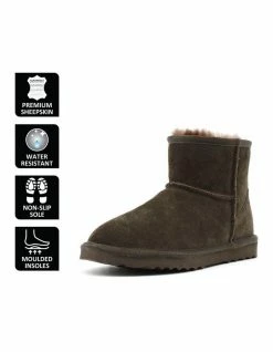Aus Wooli Ugg Short Sheepskin Ankle Boot - Chocolate -Deals Shoes Store 837291880 6 720x928