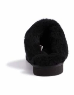 Aus Wooli Ugg Unisex Sheepskin Wool Sydney Slippers - Black -Deals Shoes Store 837292150 3 720x928