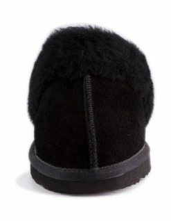 Aus Wooli Ugg Unisex Sheepskin Wool Sydney Slippers - Black -Deals Shoes Store 837292150 5 720x928