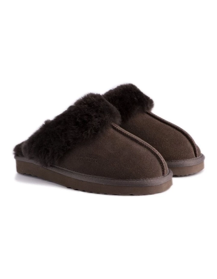 Aus Wooli Ugg Unisex Sheepskin Wool Sydney Slippers - Chocolate 6 Aus Wooli Ugg Unisex Sheepskin Wool Sydney Slippers - Chocolate - Image 6