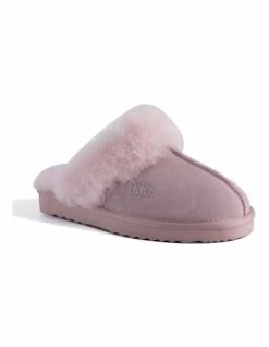 Aus Wooli Ugg Unisex Sheepskin Wool Sydney Slippers - Pale Pink