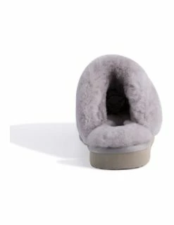 Aus Wooli Ugg Unisex Sheepskin Wool Sydney Slippers - Light Grey -Deals Shoes Store 837292510 3 720x928
