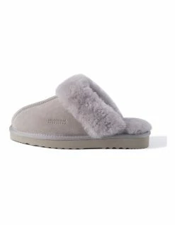 Aus Wooli Ugg Unisex Sheepskin Wool Sydney Slippers - Light Grey -Deals Shoes Store 837292510 4 720x928