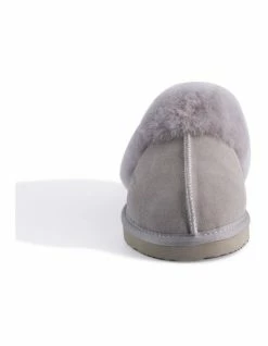 Aus Wooli Ugg Unisex Sheepskin Wool Sydney Slippers - Light Grey -Deals Shoes Store 837292510 5 720x928