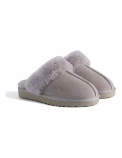 Aus Wooli Ugg Unisex Sheepskin Wool Sydney Slippers - Light Grey -Deals Shoes Store 837292510 6 720x928