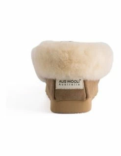 Aus Wooli Ugg Hand Stitched Womens Sheepskin Moccasin - Chestnut/Tan -Deals Shoes Store 837292600 4 720x928