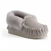 Aus Wooli Ugg Hand Stitched Womens Sheepskin Moccasin - Light Grey