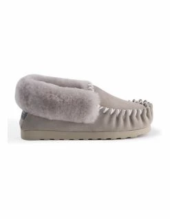 Aus Wooli Ugg Hand Stitched Womens Sheepskin Moccasin - Light Grey 9 Aus Wooli Ugg Hand Stitched Womens Sheepskin Moccasin - Light Grey -Deals Shoes Store 837292870 3 720x928