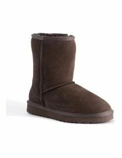 Aus Wooli Ugg Mid Calf Sheepskin Boot - Chocolate