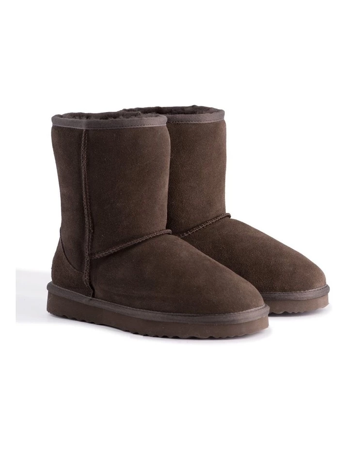 Aus Wooli Ugg Mid Calf Sheepskin Boot - Chocolate 2 Aus Wooli Ugg Mid Calf Sheepskin Boot - Chocolate - Image 2