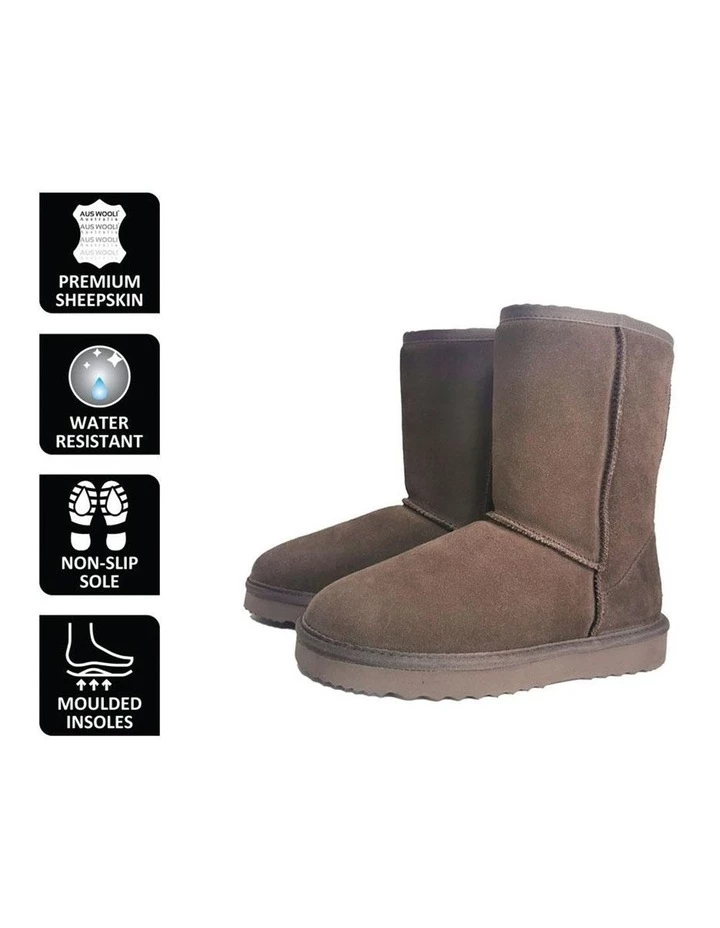 Aus Wooli Ugg Mid Calf Sheepskin Boot - Chocolate 6 Aus Wooli Ugg Mid Calf Sheepskin Boot - Chocolate - Image 6