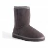 Aus Wooli Ugg Mid Calf Zip-Up Sheepskin Boot - Grey