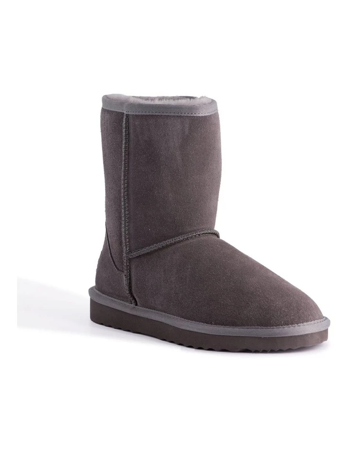 Aus Wooli Ugg Mid Calf Zip-Up Sheepskin Boot - Grey 1 Aus Wooli Ugg Mid Calf Zip-Up Sheepskin Boot - Grey