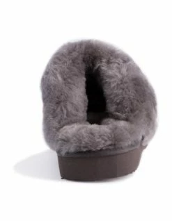 Aus Wooli Ugg Unisex Sheepskin Wool Sydney Slippers - Dark Grey -Deals Shoes Store 837293590 3 720x928