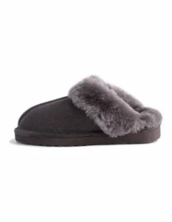 Aus Wooli Ugg Unisex Sheepskin Wool Sydney Slippers - Dark Grey -Deals Shoes Store 837293590 4 720x928
