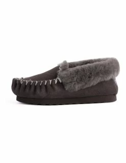 Aus Wooli Ugg Hand Stitched Womens Sheepskin Moccasin - Dark Grey -Deals Shoes Store 837293950 5 720x928
