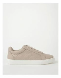Piper Lennon Beige Leather Lace-Up Sneaker