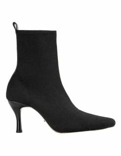 Tony Bianco Kossam Black Knit Ankle Boots