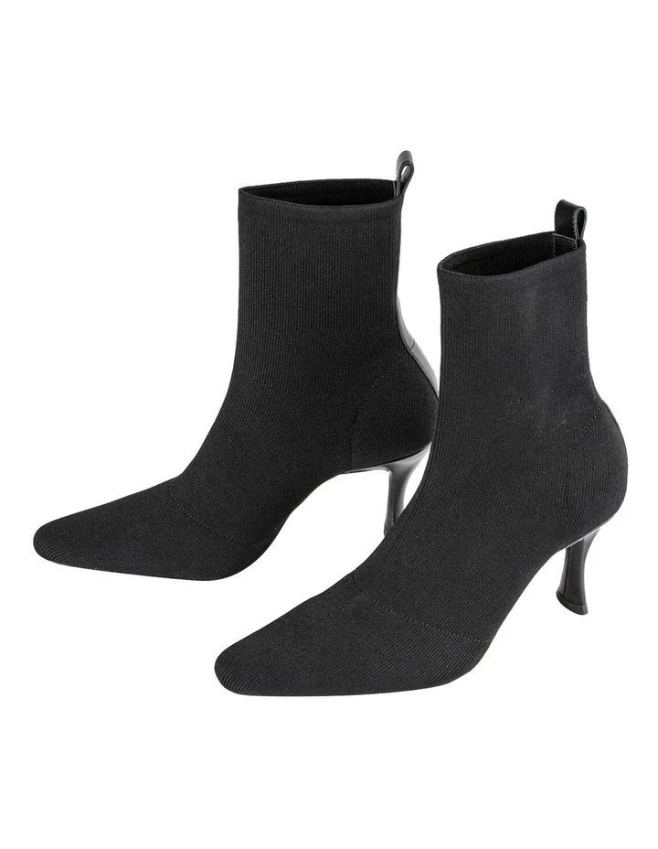Tony Bianco Kossam Black Knit Ankle Boots 2 Tony Bianco Kossam Black Knit Ankle Boots - Image 2