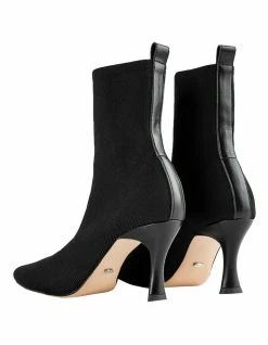 Tony Bianco Kossam Black Knit Ankle Boots 9 Tony Bianco Kossam Black Knit Ankle Boots -Deals Shoes Store 839667790 4 720x928
